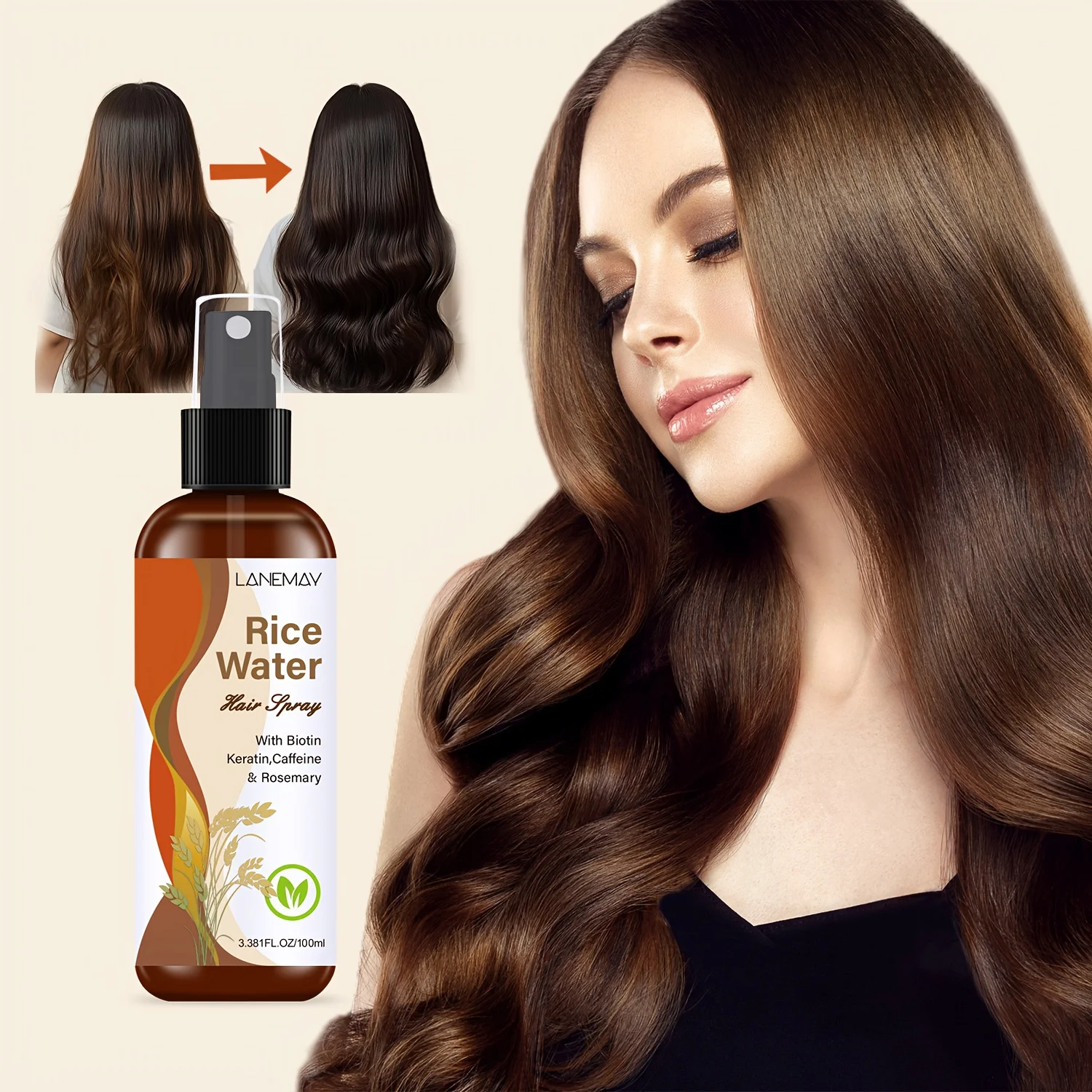 Biotin Hair Growth - بخاخ للشعر بماء الأرز - مع