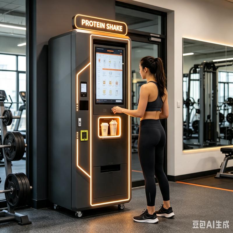 Nutrition For Fitness And Sports - آلة بيع أوتوماتيكية لمشروبات البروتين، حل