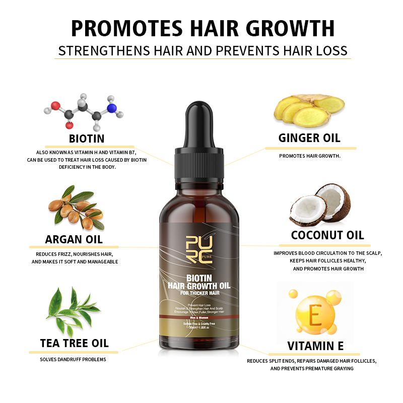 PURC البيوتين زيت نمو الشعر شا - مراجعة Biotin Hair Growth وسعره